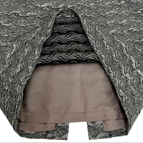 Carmen Marc Valvo Beaded Pencil Skirt Grey textured high waisted Luxury Size 4 - Picture 5 of 8